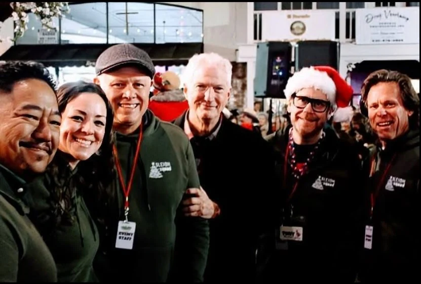 Tony Windle with members of the Hometown Holiday organizing crew