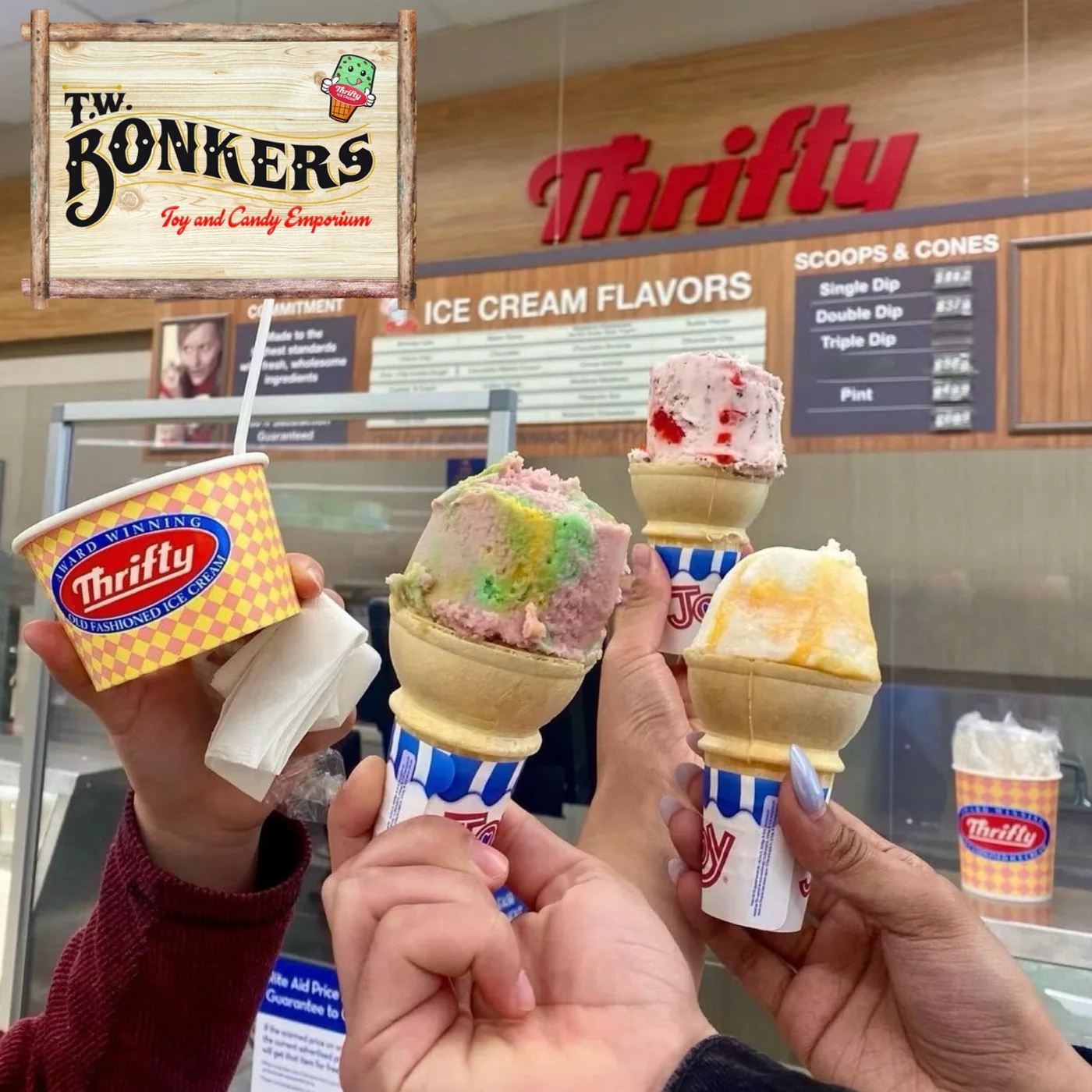 Thrifty ice cream at T.W. BONKERS